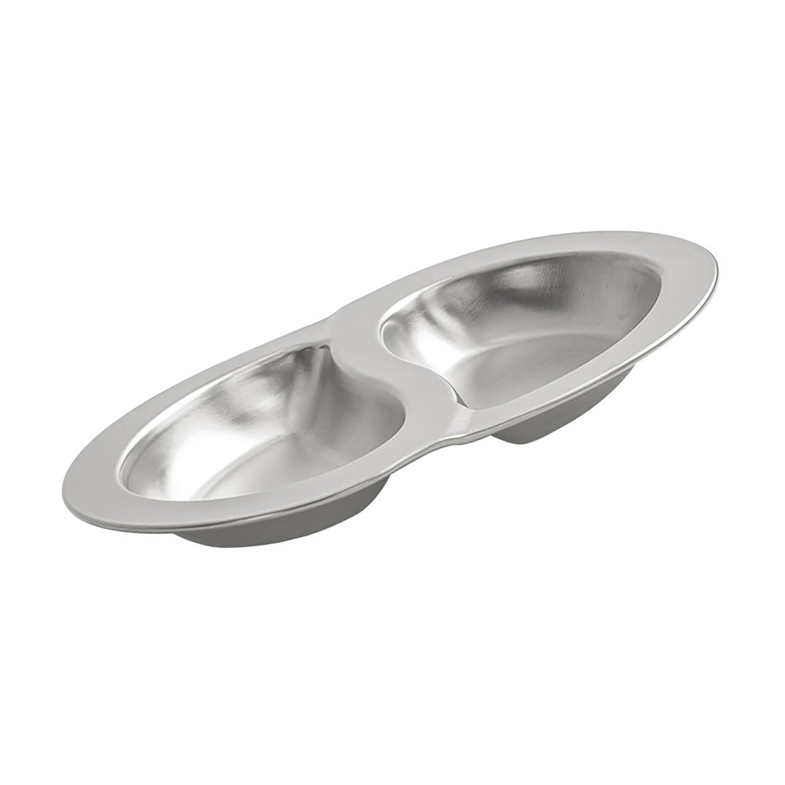 MICFENY Sauce Dipping Condiment Stainless Steel Divided Sauce Suitable for Snacks and Condiments with Two Grids