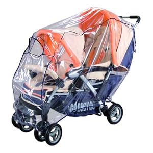 sunnybaby 10096 – Universal Regenverdeck, Regenschutz für TANDEM-Kinderwagen/Geschwisterwagen | Kontaktfenster für optimale Luftzirkulation | glasklar | schadstofffrei | Qualität: MADE in GERMANY
