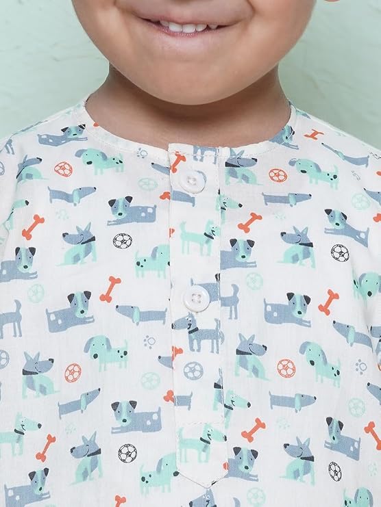 Image of AJ DEZINES Kids Ethnic Wear Pure Cotton Dhoti Kurta Set For Boys