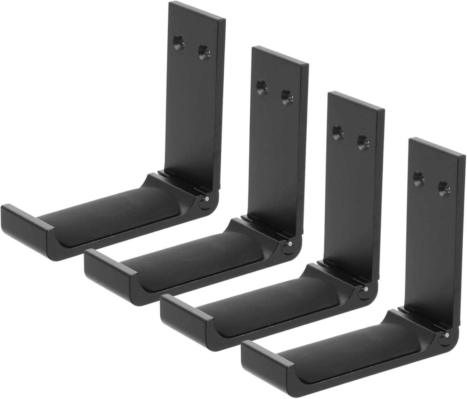 POPETPOP 4sets Aluminum Alloy Headset Stand Durable Headphone Hanger with Weight Capacity Space-Saving Design for Gaming and Office Use Easy Installation Black Metal Bracket