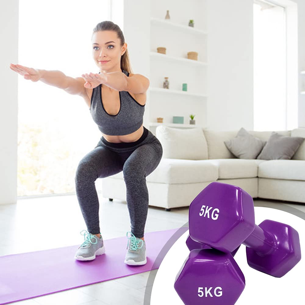 Juego De Mancuernas Pequeñas De 2Uds Mancuernas Recubiertas para Fitness Mancuernas Antideslizantes para Ejercicio Mancuernas De Vinilo para Fitness