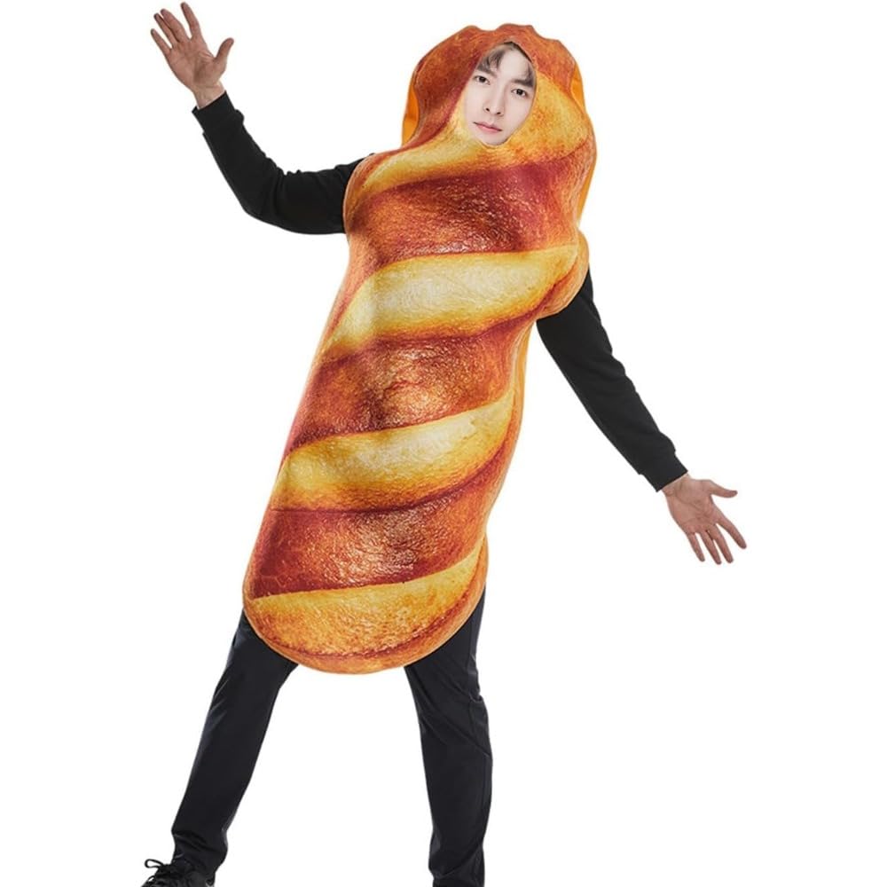 Costume per Halloween e cosplay, divertente costume da pane per feste di compleanno e giochi di ruolo