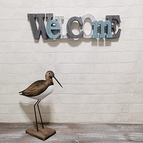 Rustic Wood Welcome Sign Decorative Cutout Word Sign Wall Decor, Multicolor Wooden Welcome Word Sign Freestanding Block Letters Wall Mounted Decorative Sign (Multicolor Welcome Sign) #TOP3