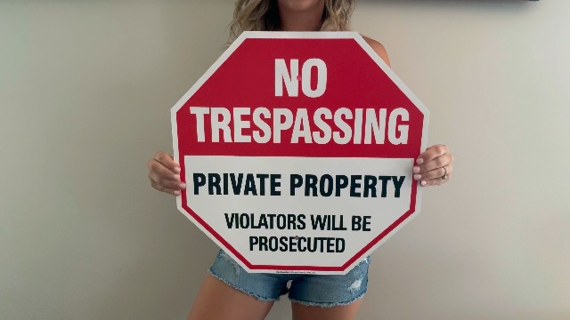 Cartello In Metallo "No Trespassing Private Property" – 19,8x30 Cm, Alluminio Antiruggine, Stampato UV, Per Esterni - 3