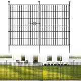 No-Dig Decorative Outdoor Garden Fence for Yard, Animal Barrier Fencing for Dog | Rustproof Metal Temporary Fence for Patio, Pet and Flower Bed | 40in (H) x 23.6ft(L), 10 Panels with Gate