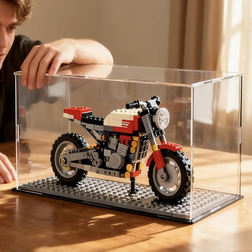 Image of Acrylic Display Case for Collectibles and Toys, Versatile Clear Acrylic Display Box with Black Base for Showcase and Displaying, 16x8x8-inch
