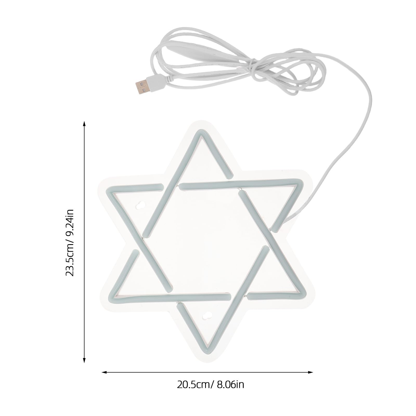 STOBAZA Luces de Neón Hexagramas Luces LED Azules de Hanukkah Decoración de Estrella de David para Habitación Letrero de Neón LED de Estrella de David para Fiesta Judía