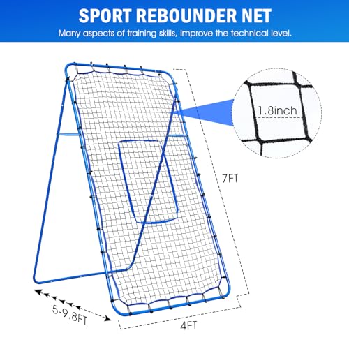 Image of Volleyball Baseball Rebounder Net, Softball Rebounder Pitchback Net Quick Adjustments, Quick Adjustments Lacrosse Bounce Back Practice Equipment, Ideal for Outdoor Indoor and Backyard Training