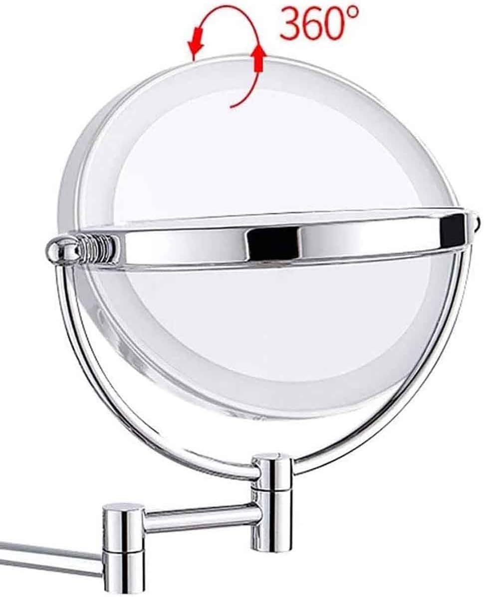 Specchio for trucco a parete in acciaio inossidabile in ottone