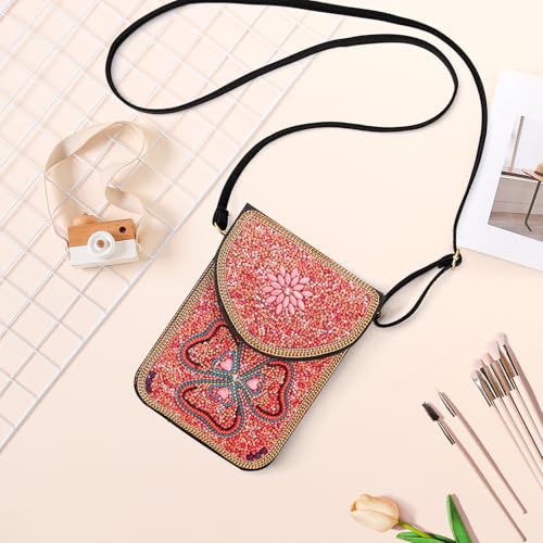 Image of Small Beaded Crossbody Bag for Women, Boho Cell Phone Shoulder Purse Wallet with Handcrafted Colorful Beads