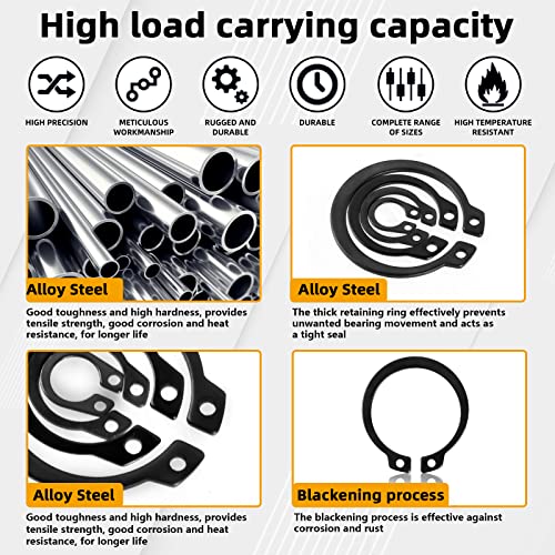 Seeger, 325 pezzi 65MN Acciaio Seeger Kit, 15