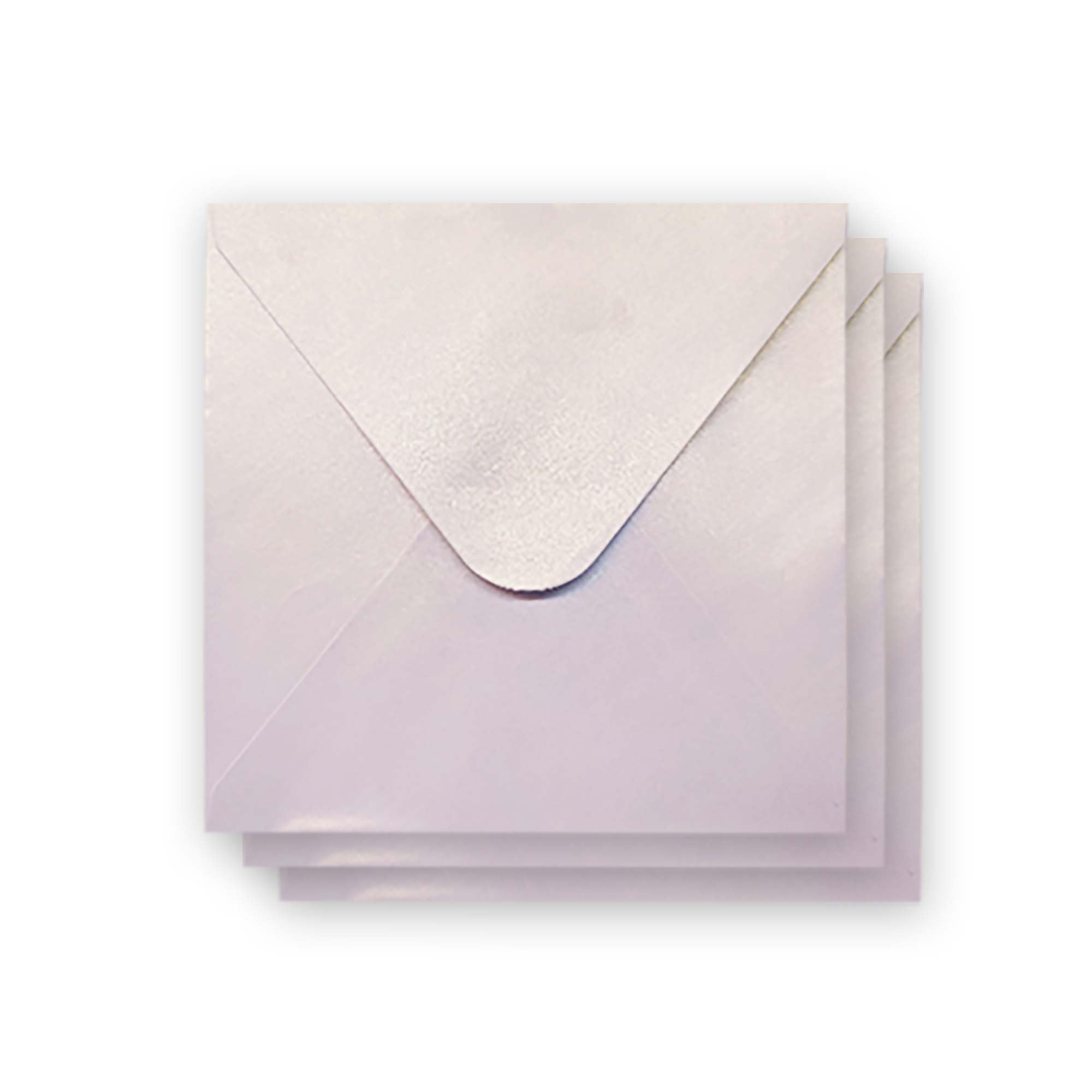 500 Pack - 6x6 Inch (155x155mm) IceWhite Square Shimmer Envelopes, Available in Different Colours– 100 GSM Metallic, Pearlescent Envelopes for Greeting Cards, Wedding Invitations and Art & Crafts