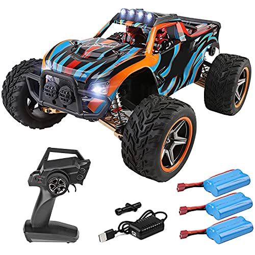 GoolRC WLtoys 104009 RC Car, 1:10 Scale Remote Control Car, 4WD 45KM/H High Speed RC Truck, 2.4GHz All Terrains Off-Road Car, Electric Toy Vehicle Climbing Car with 3 Batteries for Kids and Adults