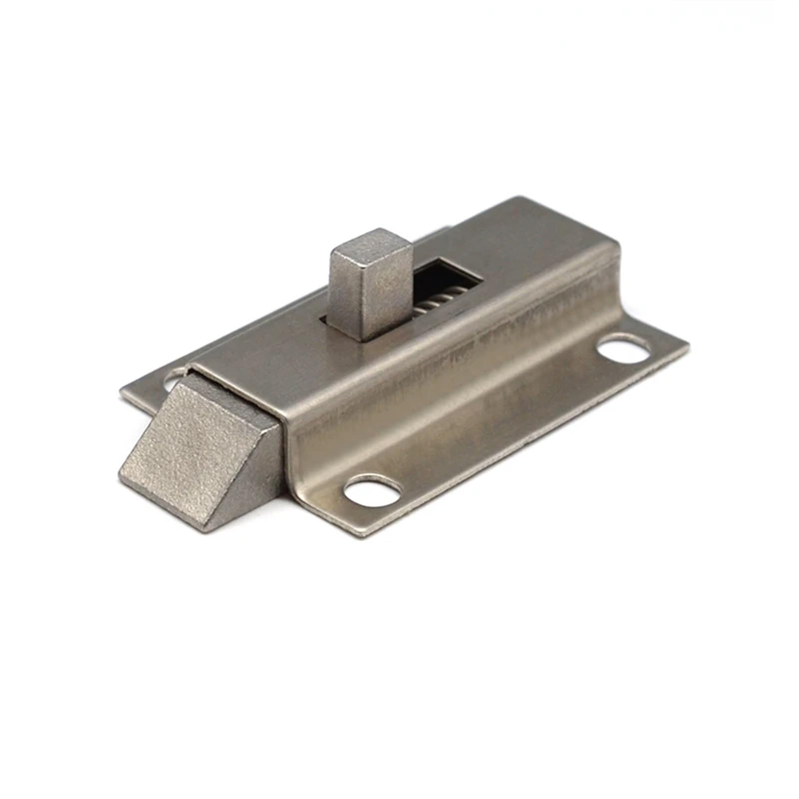 Pestillo automático de apertura con resorte, pasador de puerta MX03, pestillo de aleación de zinc azul y blanco galvanizado, pestillo industrial for puerta (1 unidad)(Iron forward)