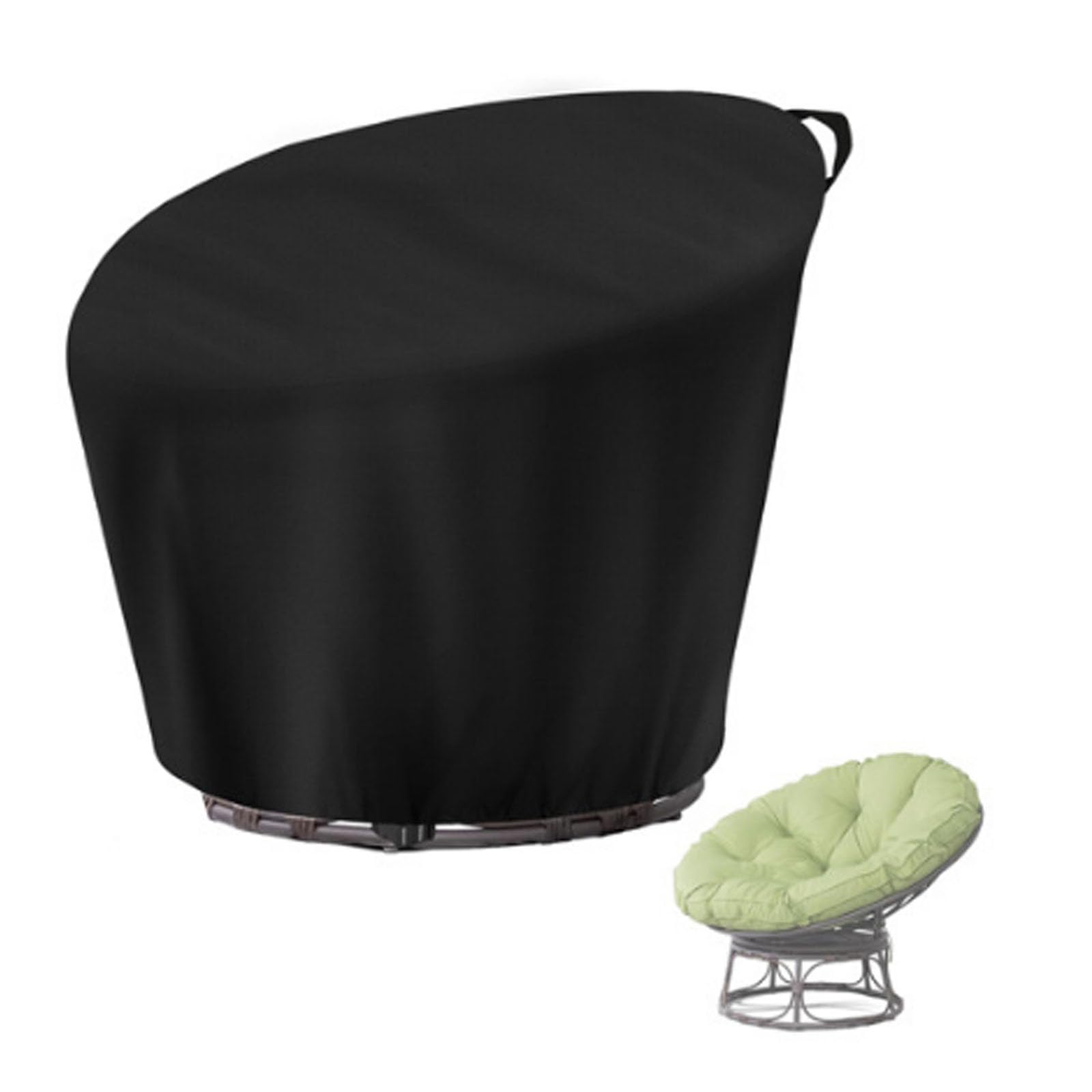 Funda para sillón de papasán negro en tela Oxford 420D impermeable de 120x46x89cm