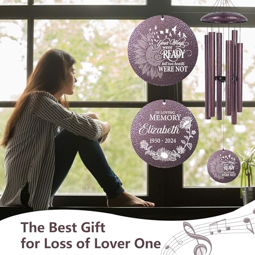 Image of ASTARIN Personalized Memorial Wind Chime for Loss of Loved One 30 /36 /45 inch, Sympathy Deep Tone Wind Chimes for Mom Dad /Mother Father, Remembrance Gifts for Grief Condolence Funeral, Made in Texas