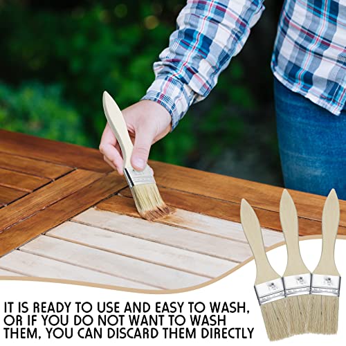 Skylety 120 Pcs Chip Paint Brushes Bulk 1.5 Inch Chip Brush Multi Purpose Stain Brushes With Wood Handle For Home Wall Paint Glues Varnish Art Crafts Furniture Fences Deck Door #TOP4