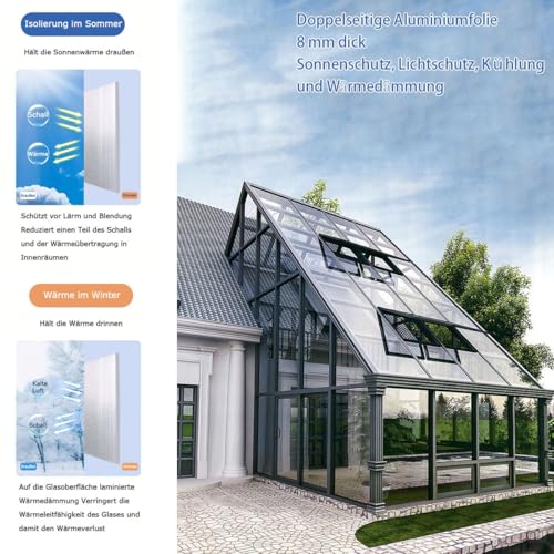 Film de fenêtre alu anti chaleur protection UV économie énergie fenêtre toit balcon 30x150