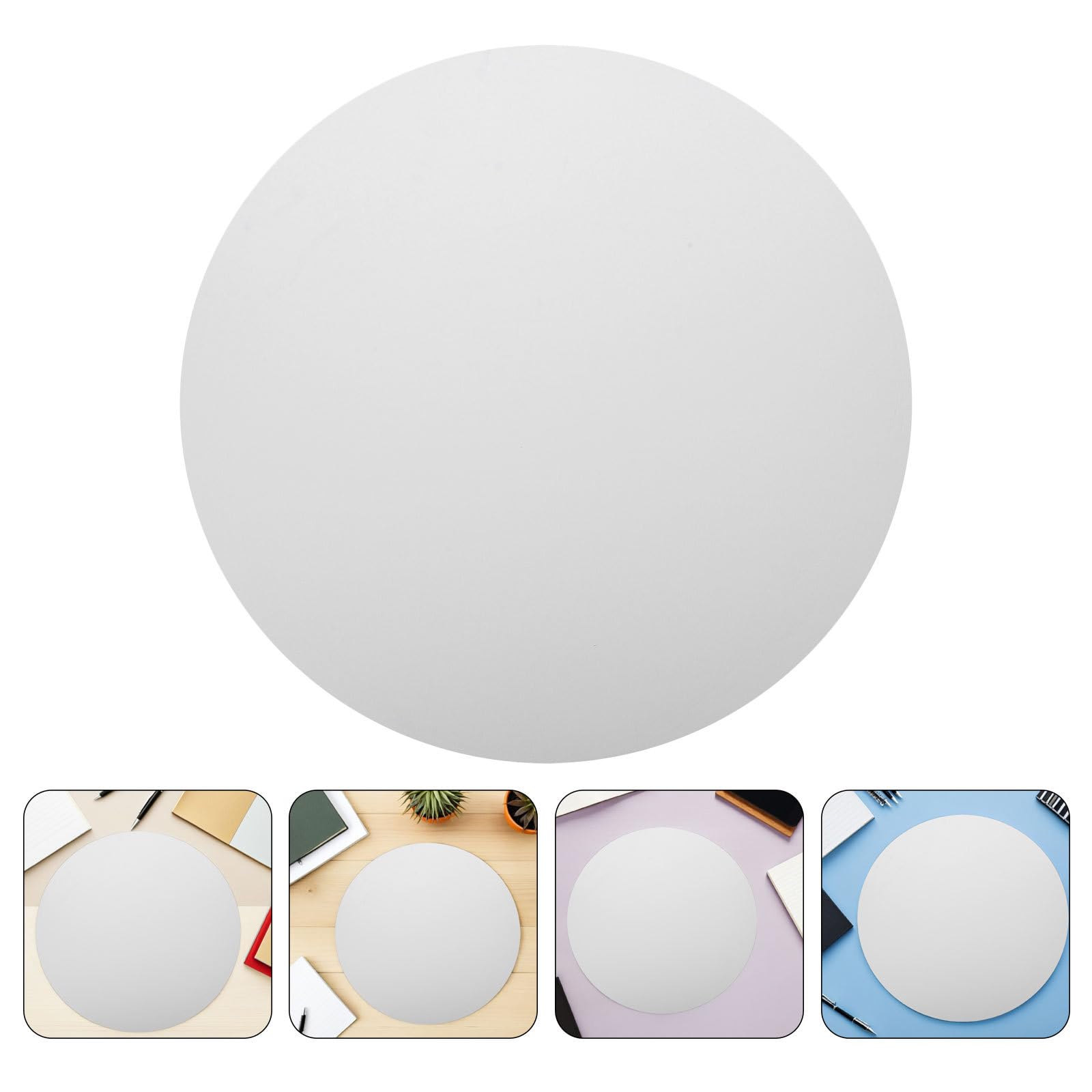 Uonlytech 4pièces Toiles Rondes Tendues pour Peinture à Huile Supports Circulaires pour Débutants Planches de Dessin Polyvalentes pour Atelier École et Loisirs Créatifs
