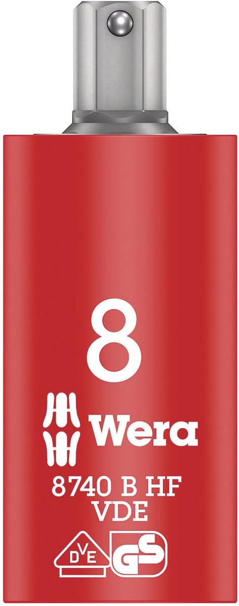 WERA 05004903001 8740 B VDE HF Zyklop Hex bit Socket, Insulated, with Holding Function, 3/8" Drive, 8 x 59 mm
