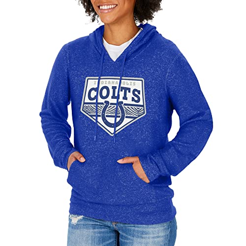 Zubaz NFL Women's Team Color Soft Hoodie With Diamond Graphics, Indianapolis Colts, X-Small