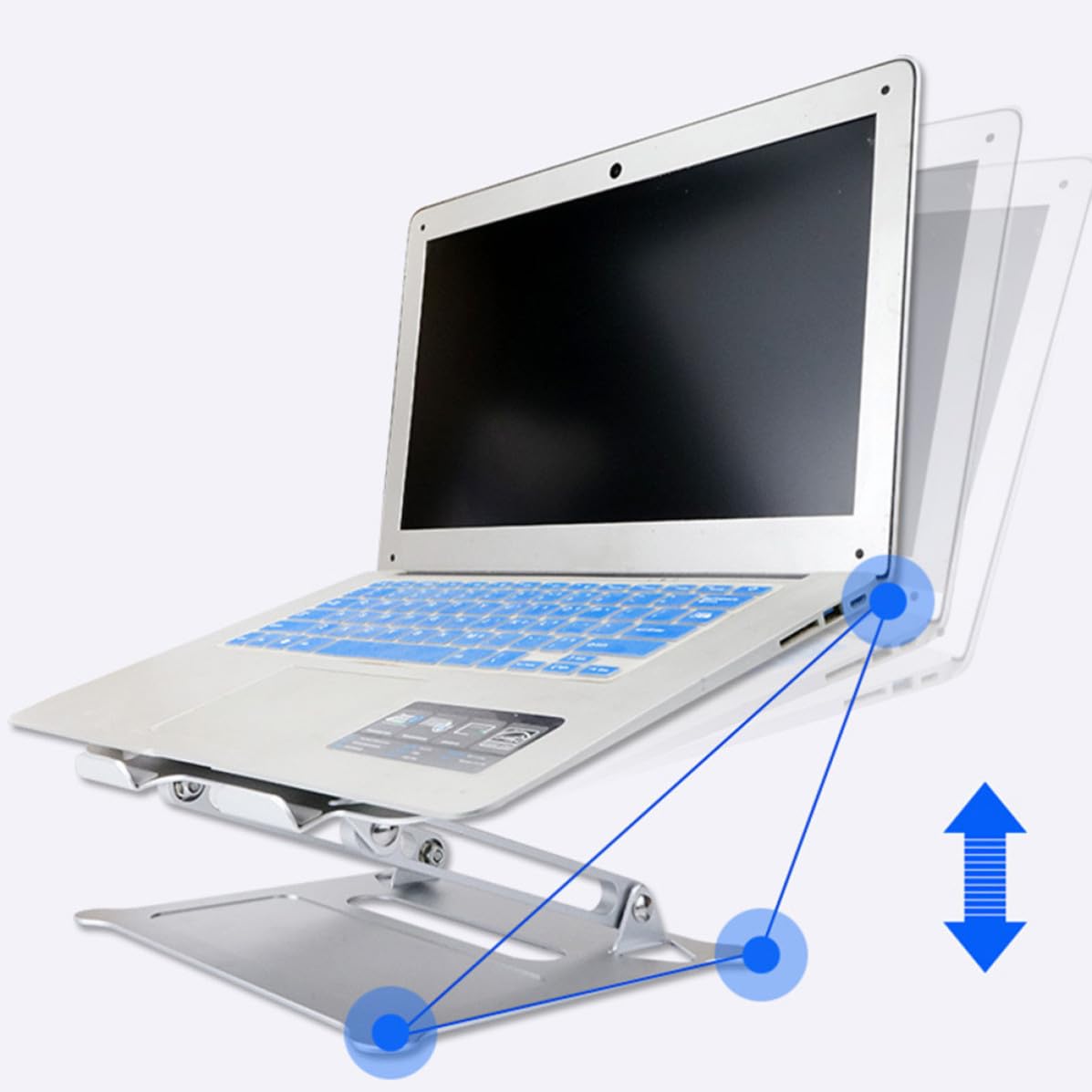 GLEAVI Soporte Ergonómico Computadora de Aleación Plegable para Portátil de Aluminio con Ajuste de Elevación, Diseño Único y Cómodo Uso
