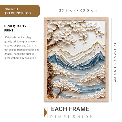 Image of kotart Mountain View Wall Art Home Decoration | Aesthetic Floral Paintings With Frame For Living Room Bed Room Hotel Wall Decor Digital Reprint (25x37 inch)