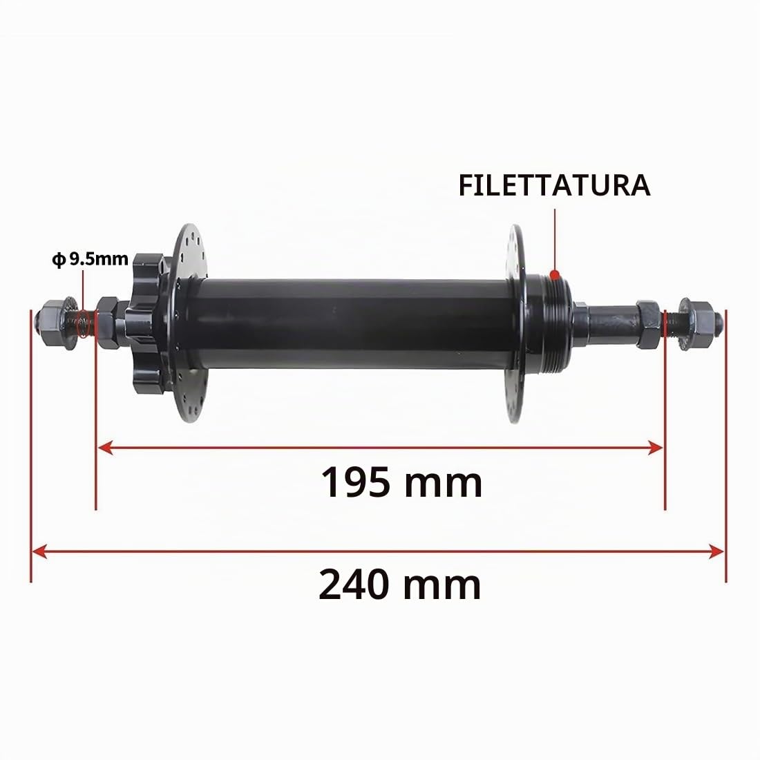 20/24/26 Pollici X 4,0''-4,9" Ruota Posteriore Fat Bike Freno A Disco Set di Ruote per Ebike Bicicletta Bici 36H Cerchio Cavo Mozzo Ad Albero Pieno per Ruota Libera Rotativa 6/7/8/9/10s(26'')