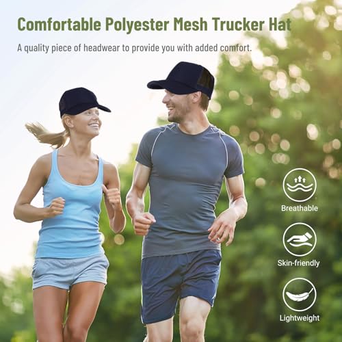 Image of 10 PCS Sublimation Blank Trucker Hats, Plain Baseball Caps with Adjustable Back Strap Unisex Mesh Caps for Men and Women DIY