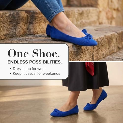 Image of Women's Flats with Knot Front Cute Ballet Flats for Women Casual or Dressy Shoes for Women Comfortable Flats Womens Shoes