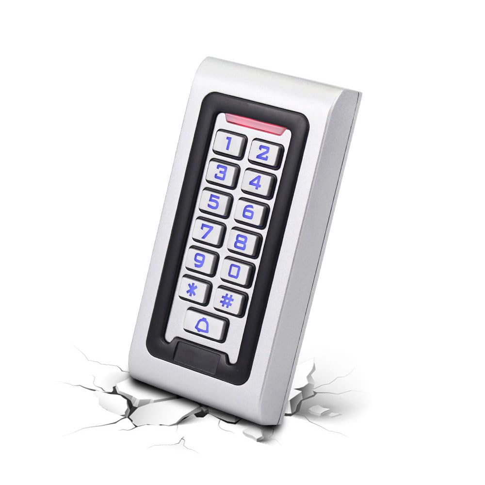 Tastiera di controllo accessi TP68 impermeabile 125KHz RFID tastiera in metallo, 2000 utenti, retroilluminazione, sistema di controllo accessi adatto per appartamenti, ville, magazzini aziendali