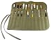 Flyshine Canvas Artist Brush Holder Rollup Protection (42x36cm) 18"X14" - Green