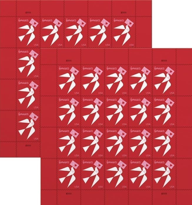 40 Love Dove Forever Postage Stamps**** (2 Sheets of 20) New 2024 Design for Mailing