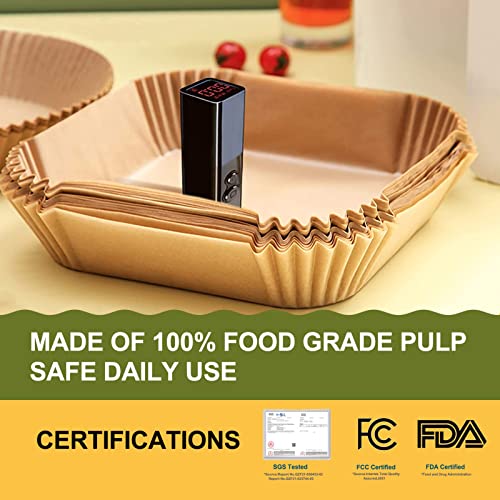 Air Fryer Liners for bella 4Qt Slim Air Fryer, Bella Air Fryer Accessories, Parchment Paper Liners Disposable Rectangular for Ninja Foodi 2-Basket, Instant Pot Vortex Plus, PowerXL Vortex(100Pcs)