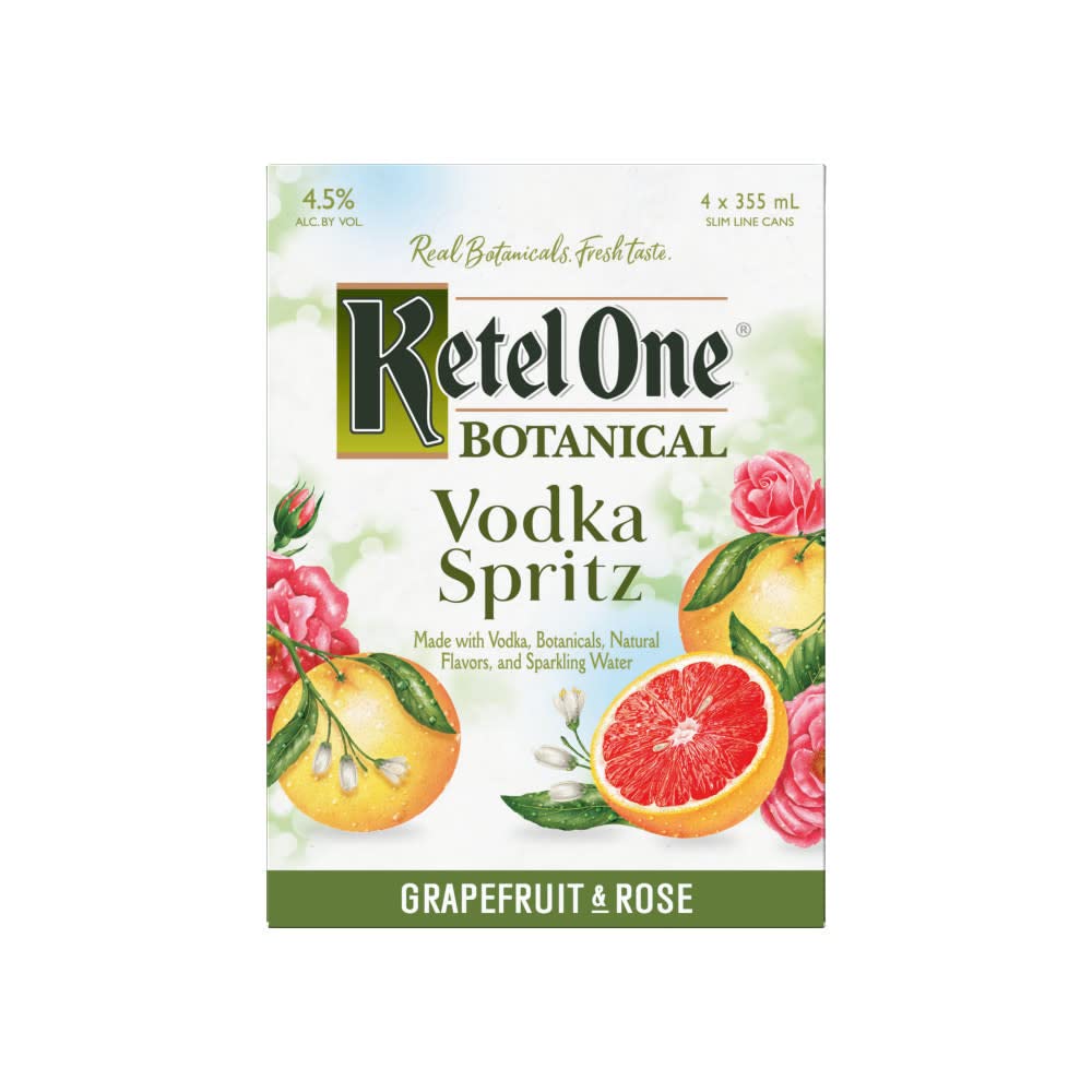 Ketel One Grapefruit Rose Spritz 4pk Cans, 12 FZ Grocery