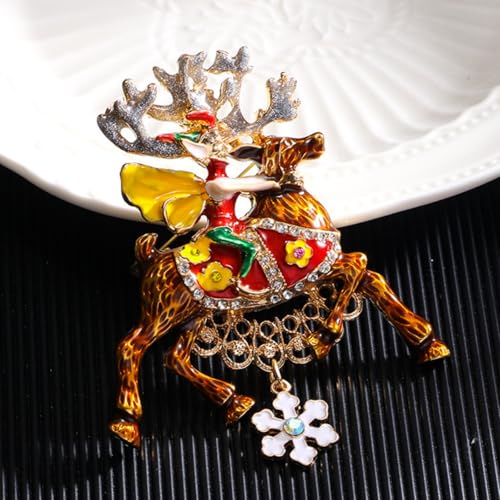 Image of Enamel Brooch Pin For Women Men, Vintage American Flag Crystal Lapel Pin, Christmas Brooch Suit Dress Clips Accessory Gift