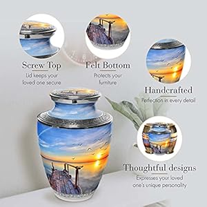 Dock of The Bay Cremation Urn for Ashes Adult Male & Female Personalized Cremation Urns for Human Ashes Adult Female Decorative Urns for Ashes - Beautifully Handcrafted Large Sunset Urn for Ashes Dock of The Bay Cremation Urn for Ashes Adult Male Female Personalized Cremation Urns for Human Ashes Adult Female Decorative Urns for Ashes Beautifully Handcrafted Large Sunset Urn for Ashes