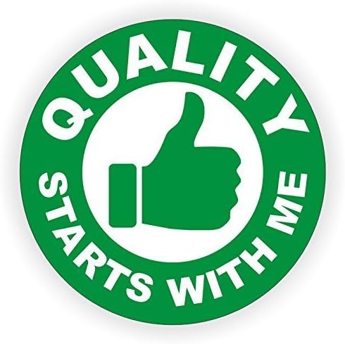 StickerDad® (3 Pack) Quality Starts with ME Circle Vinyl Hard Hat Helmet Decal - Size: 2" Round Color: Green/White - Hard Hat, Helmet, Windows, Walls, Bumpers, Laptop, Lockers, etc.