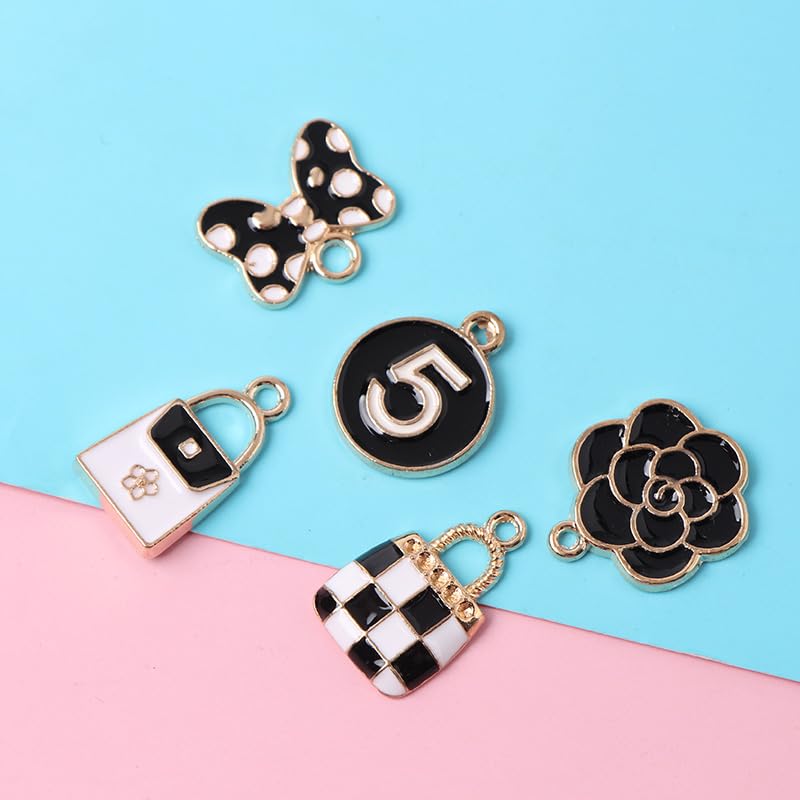 Ximimark 23 pcs Mini Gold Plated Enamel Charms Makeup Fashion Pendant Lipstick Perfume Charm Pendants For DIY Jewelry4