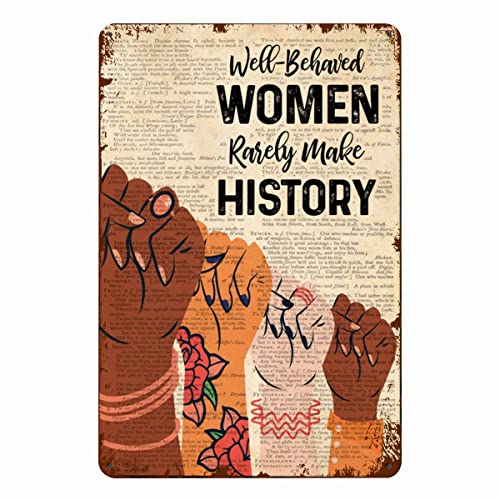 Poster 'Feminismus', ästhetisch, wohlverhalten, Frauen selten Geschichte, feministische Profis, professionelle Wahl, Metalldekoration für draußen, Blechschild, schicke Kunst, Wanddekoration
