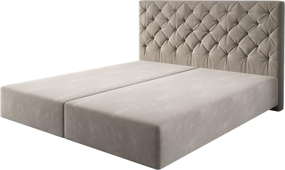 DELIFE Boxspringgestell Dream-Great Mikrofaser Beige 180x200 cm