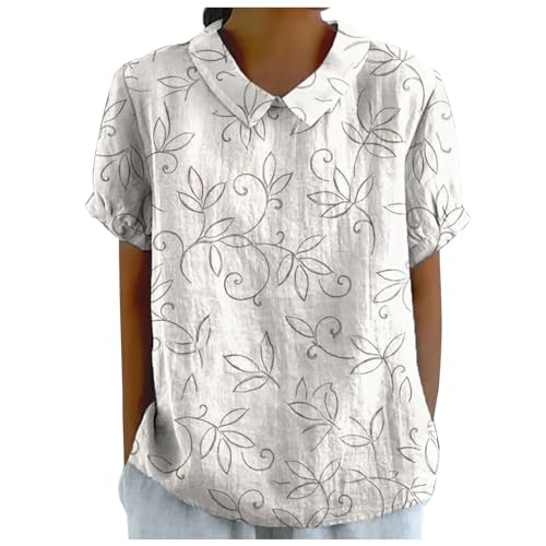 Generic Damen Tuniken XXL Weiß Pusteblume Longbluse Kurzarm Polyester...