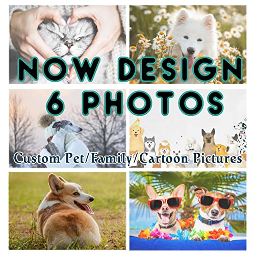 Naanle Custom Placemats with 6 Photos Personalized Placemats Non Slip Heat-Resistant Washable Table Place Mats for Kitchen Dining Table Home Decoration 6 PCS Pet Food Mat 12