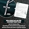JeweBella Cross Necklace for Men Women 925 Sterling Silver Black Cross Pendant With 3MM Wide Stainless Steel Round Box Chain Highly Polished Beveled Edge Cross Pendant Necklace Length 41-66CM #2