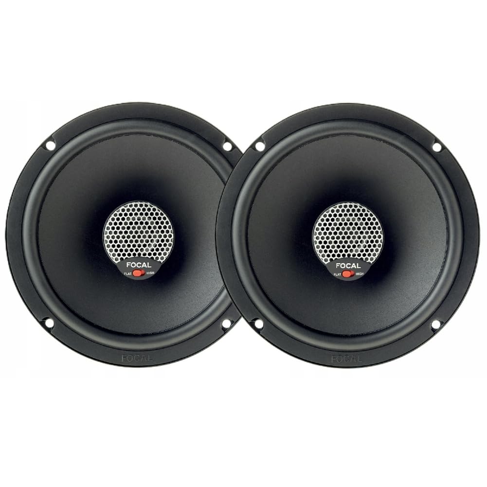 Kit Set para Focal Universal ICU 165 ICU165, 2 Altavoces coaxiales de 2 vías, 16,5 cm 165 mm 6,5" de diámetro, 70 vatios RMS, 140 vatios máx., 4 ohmios, 93 dB, por par + Tornillos incluidos