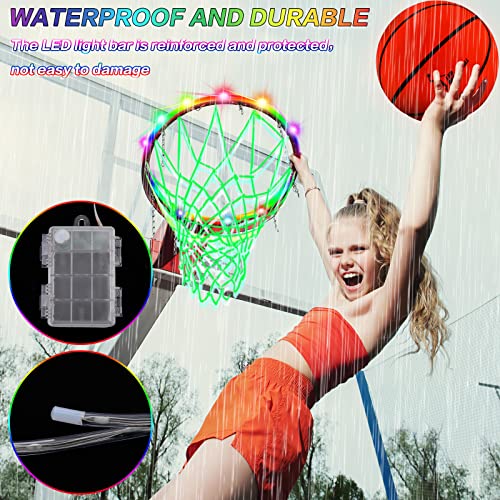 2 Pcs Light Basketball Glow In The Dark Basketball Led Basketball Hoop Lights Remote Control Basketball Rim Lights Waterproof Rim Lights 17 Colors 7 Lighting Modes For Boys Gift Age 12(Number 6) #TOP2
