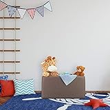 Relaxdays Sitzbank mit Stauraum, Leinen-Optik, gepolstert, Flur, Schlafzimmer, Truhenbank, HBT 38x76,5x38,5cm, Graubraun - 2