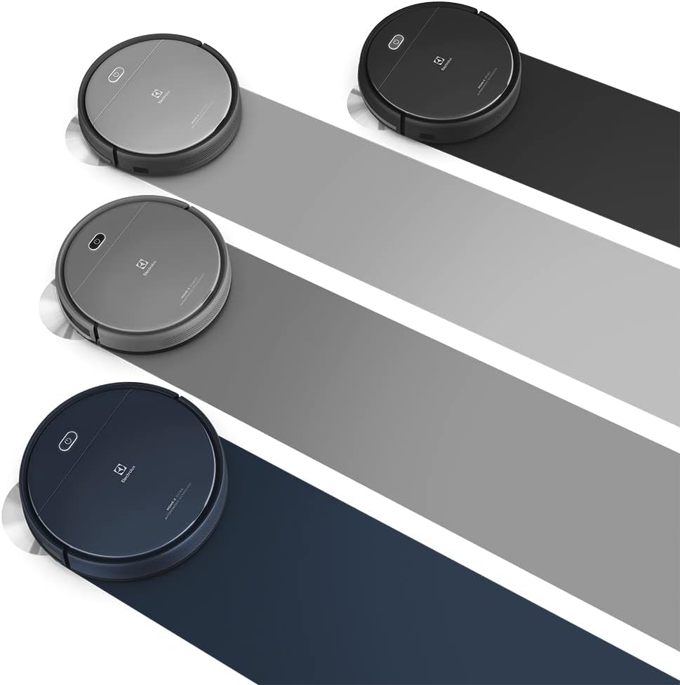 Imagem do robô aspirador em perspectiva superior, com fundo neutro. Imagem do robô aspirador em perspectiva superior, com fundo neutro.