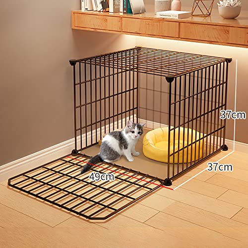 Cage pour chats amovible avec plateforme de base robuste en métal noir