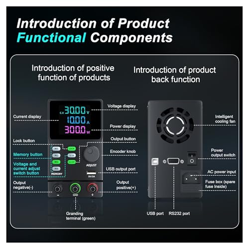 Alimentation CC variable de précision avec logiciel informatique et mémoire